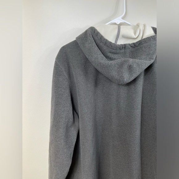 Gray Hooded Jacket Fleece Button Closure Women by Lauren Ralph Lauren Size L - Picture 10 of 15